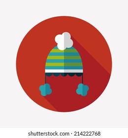 baby hat flat icon with long shadow,eps10