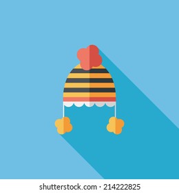 baby hat flat icon with long shadow,eps10