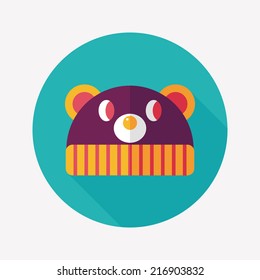 baby hat flat icon with long shadow,eps10