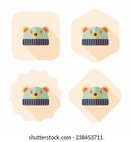 baby hat flat icon with long shadow, eps10