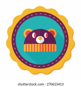 baby hat flat icon with long shadow,eps10