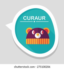 baby hat flat icon with long shadow,eps10