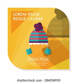 baby hat flat icon with long shadow,eps10