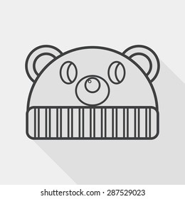 baby hat flat icon with long shadow, line icon