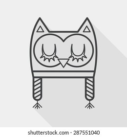 baby hat flat icon with long shadow, line icon