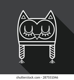baby hat flat icon with long shadow, line icon
