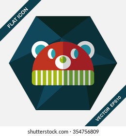 baby hat flat icon with long shadow,eps10