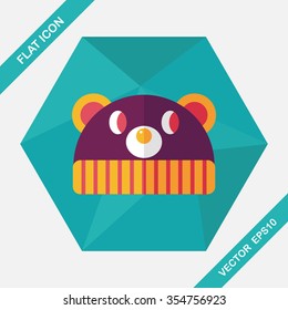 baby hat flat icon with long shadow,eps10