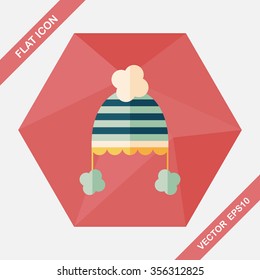 baby hat flat icon with long shadow,eps10