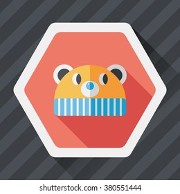 baby hat flat icon with long shadow,eps10