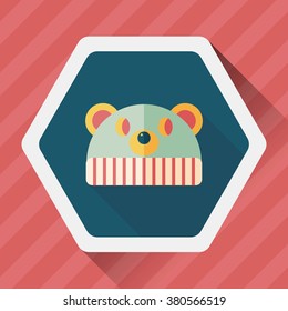 baby hat flat icon with long shadow,eps10