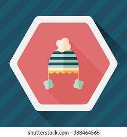 baby hat flat icon with long shadow,eps10