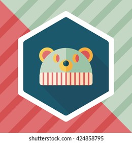 baby hat flat icon with long shadow,eps10