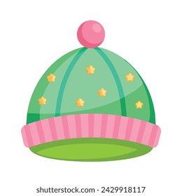 Baby hat flat vector illustration on white background