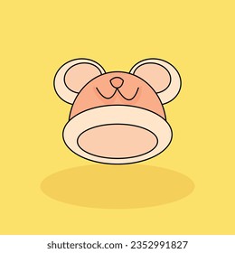 Baby Hat Free vector cartoon icon illustration.baby shower  Signs and Texts icon concept isolated . flat cartoon style