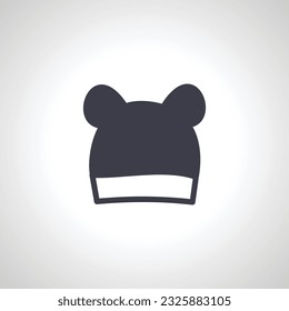 Baby hat icon, hat with ears icon.