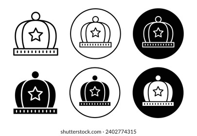 Baby hat icon. infant child kid night cloth textile cap logo. baby hat for night bedtime head wear for newborn baby symbol. Baby beanie cap or hat for sleep in winter vector sign set.