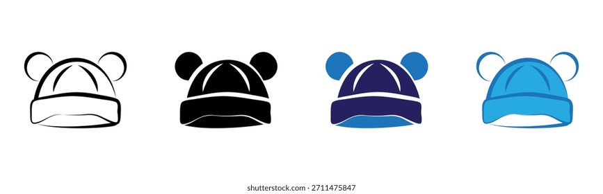 Baby Hat Symbol Multi Style Vektorgrafik