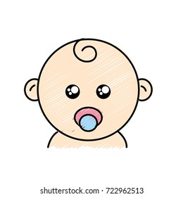 baby head with acifier design