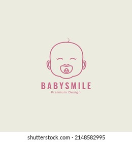 baby head cute logo design vector graphic icon symbol illustration