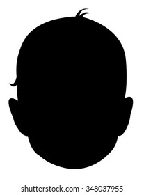 a baby head, silhouette vector 