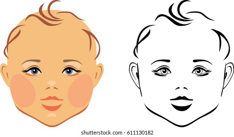 Baby head. Vector
