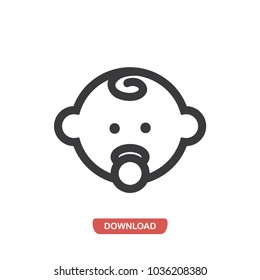 Baby head vector icon