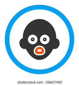 Baby Head vector icon. Style is flat rounded symbol, bright colors, rounded angles, white background.