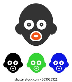 Baby Head vector pictogram. Illustration style is a flat iconic colored symbol with different color versions.