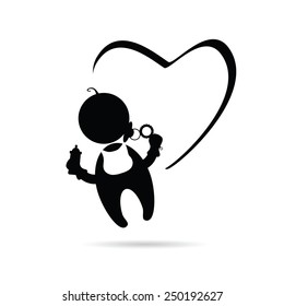 Baby Heart Icon Vector Illustration Stock Vector Royalty Free Shutterstock