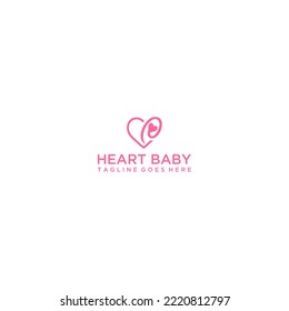 Baby heart logo design template