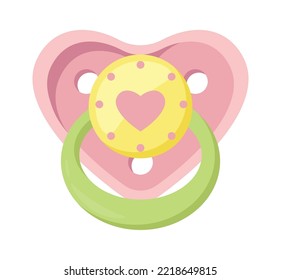 Baby heart pacifier Vector illustration
