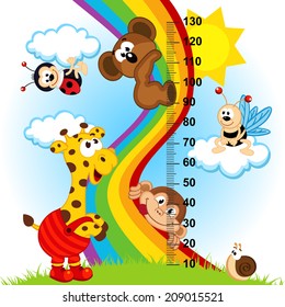 baby height measure (in original proportions 1:4) - vector illustration, eps