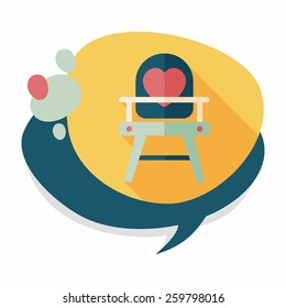 baby high chair flat icon with long shadow,eps10