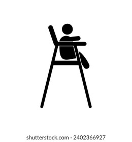 baby high chair icon. Baby element sign flat simple illustration for websites, web design, mobile app, on white..eps