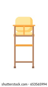 Baby High Chair. Isolated On White. Vector Illustration.