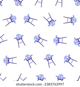 Baby high chair seamless pattern. Suitable for backgrounds, wallpapers, fabrics, textiles, wrapping papers, printed materials, and many more. Editable vector.