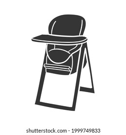 Baby Highchair Icon Silhouette Illustration. Child Seat Vector Graphic Pictogram Symbol Clip Art. Doodle Sketch Black Sign.