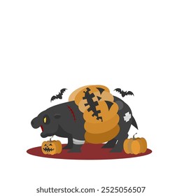 A baby hippo dressed in a Halloween outfit