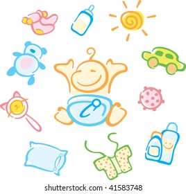 baby and his things