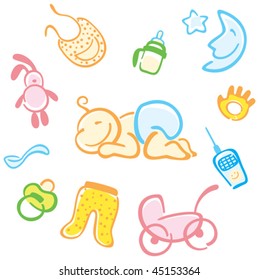 baby and his things