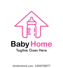 Baby home design logo template illustration