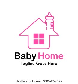 Baby home design logo template illustration
