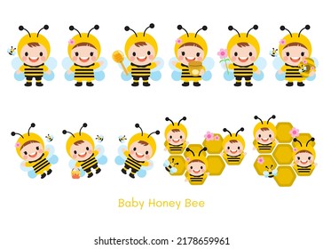 Baby Honey Bee Flat Clipart