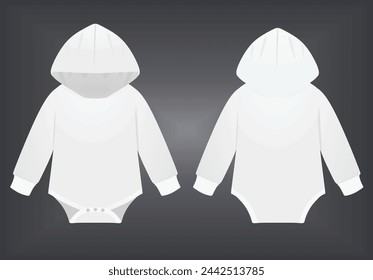 Baby hooded suit romper. vector