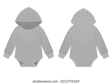 Baby hooded suit romper. vector