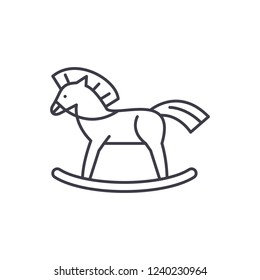 Baby horse line icon concept. Baby horse vector linear illustration, symbol, sign
