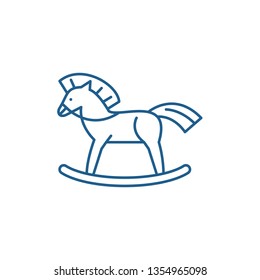 Baby horse line icon concept. Baby horse flat  vector symbol, sign, outline illustration.
