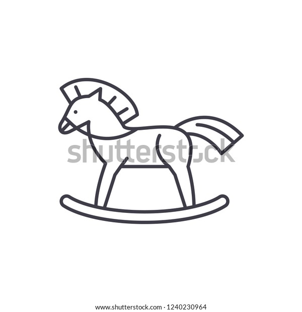 Baby horse line icon concept. Baby horse\
vector linear illustration, symbol,\
sign