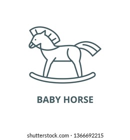 Baby horse line icon, vector. Baby horse outline sign, concept symbol, flat illustration